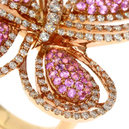0.86ct Butterfly Pink Sapphire Diamond Ring 18K  9.7g�@Ladies