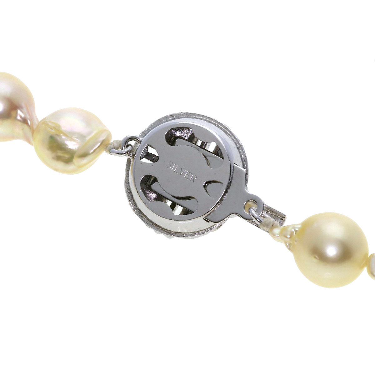 Baroque Pearl Bracelet 2-piece set Necklace Silver 87.5g　Ladies