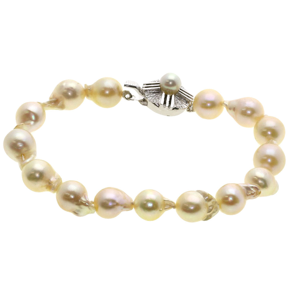 Baroque Pearl Bracelet 2-piece set Necklace Silver 87.5g　Ladies