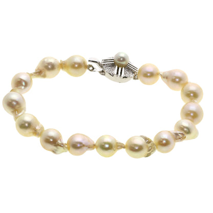 Baroque Pearl Bracelet 2-piece set Necklace Silver 87.5g　Ladies