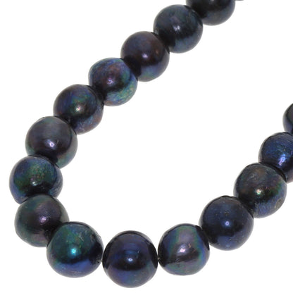 Pearl Earrings 2-piece set Dyed Necklace Silver 97.4g　Ladies