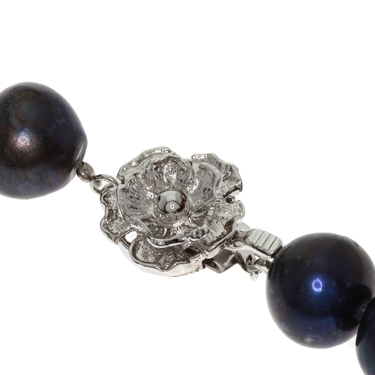 Pearl Earrings 2-piece set Dyed Necklace Silver 97.4g　Ladies