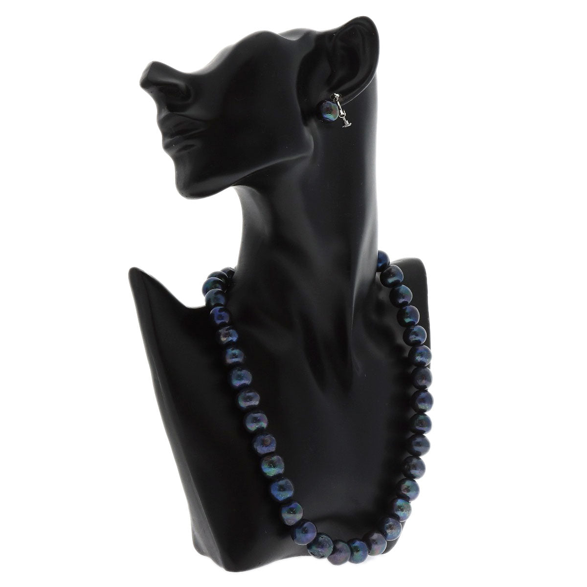 Pearl Earrings 2-piece set Dyed Necklace Silver 97.4g　Ladies