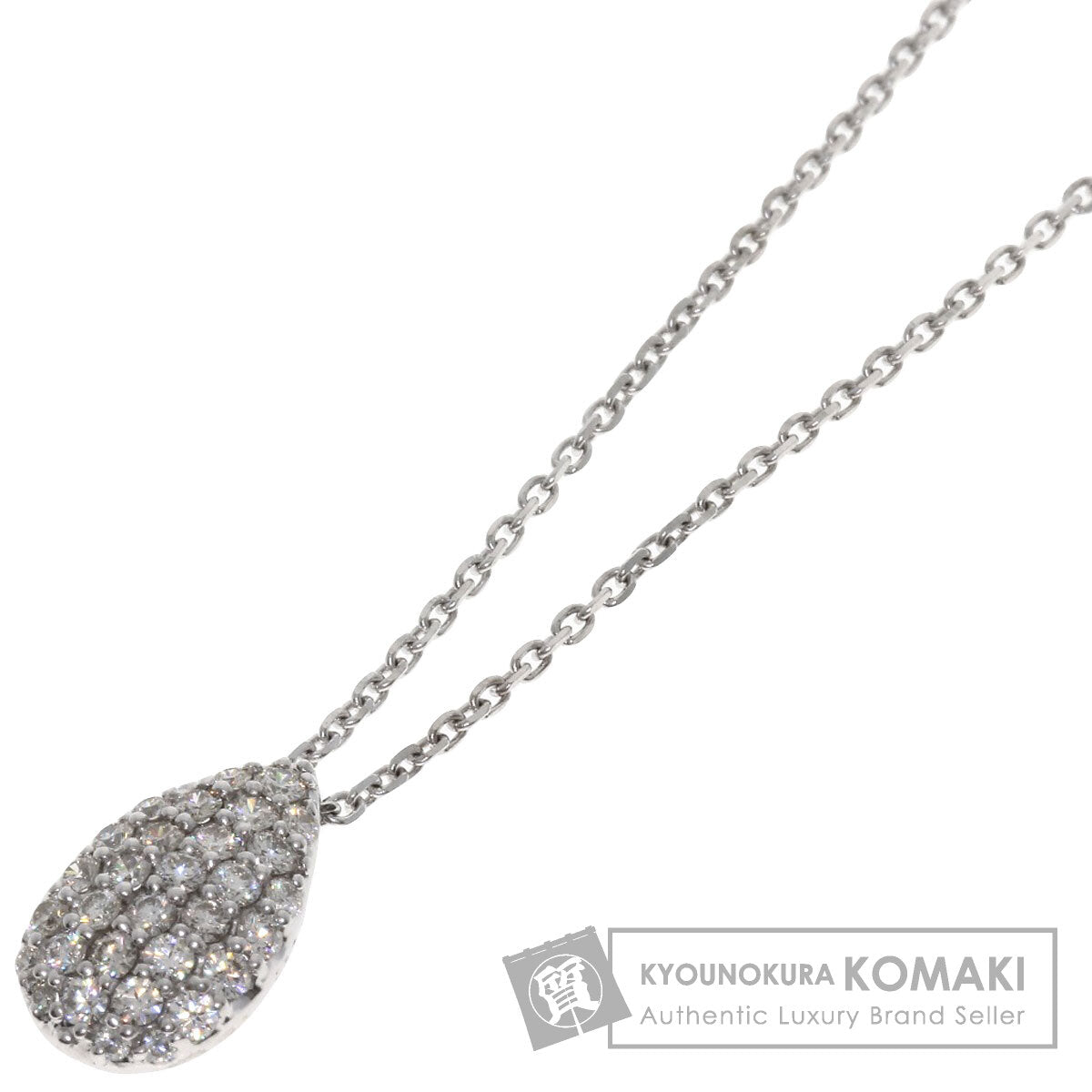 0.37ct Diamond Necklace K18 White Gold  3.4g　Ladies