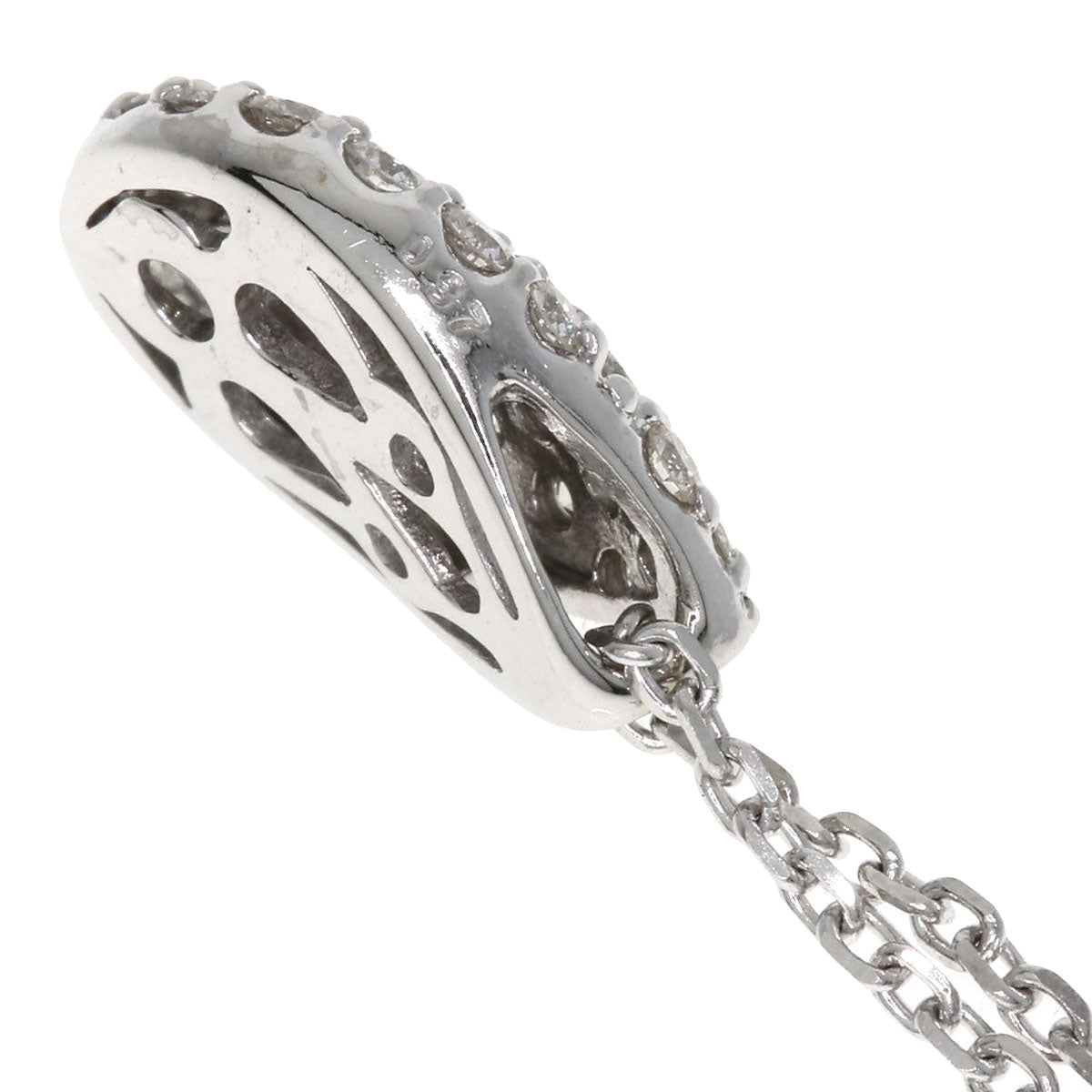 0.37ct Diamond Necklace K18 White Gold  3.4g　Ladies
