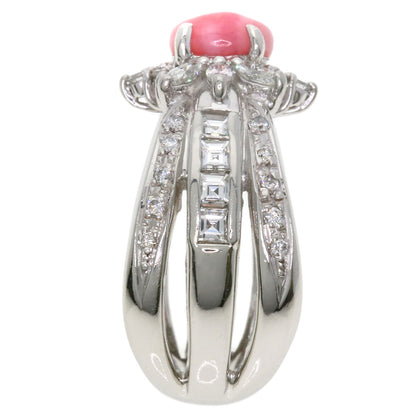 0.80 Conch Pearl Pearl Diamond Ring Platinum PT900  12.4g　Ladies