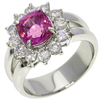 2.17ct Pink sapphire Ring Platinum PT900  11g　Ladies