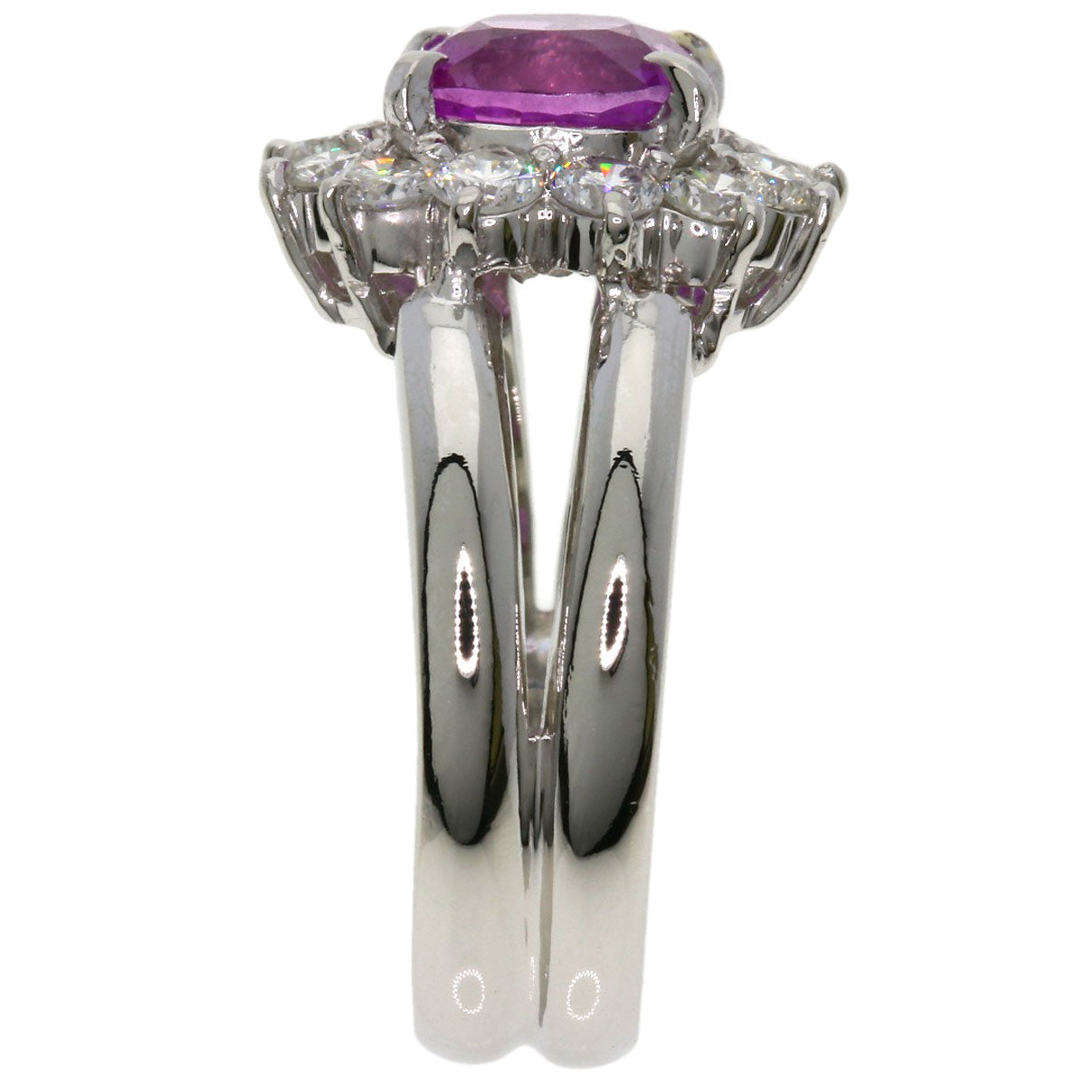 2.17ct Pink sapphire Ring Platinum PT900  11g　Ladies