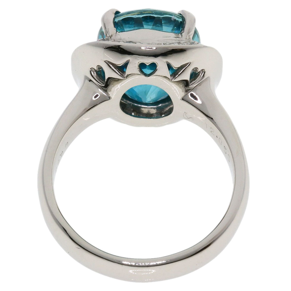 12.05ct Blue zircon Diamond Ring Platinum PT900  14.89g　Ladies