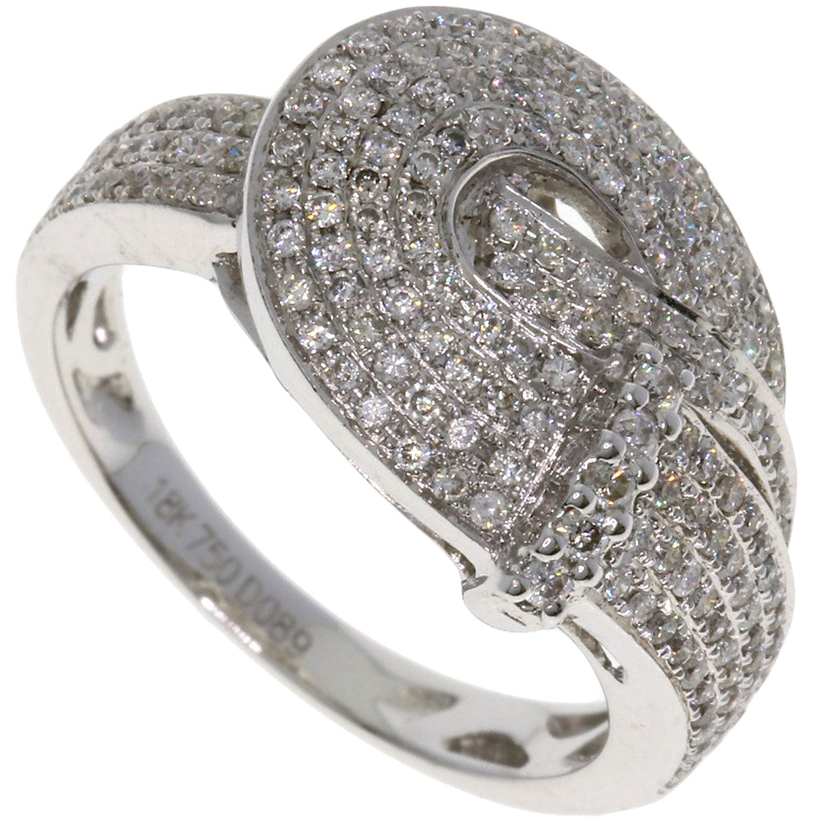 0.89ct Diamond Ring K18 White Gold  4.96g　Ladies