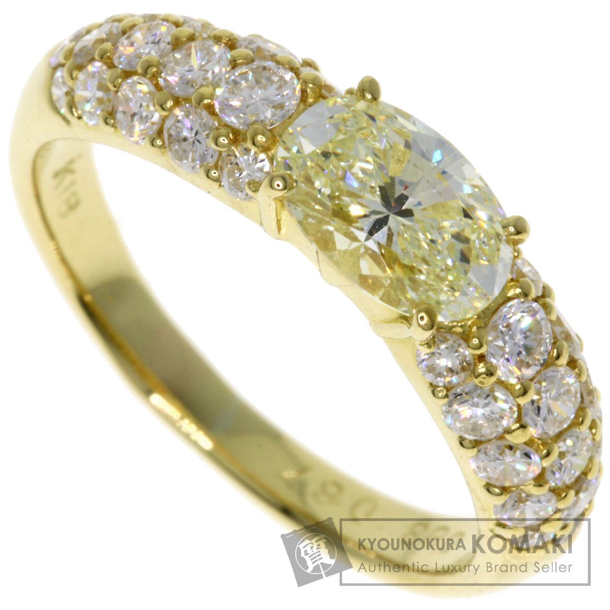 0.83ct Diamond Ring K18 Yellow Gold  3.7g　Ladies