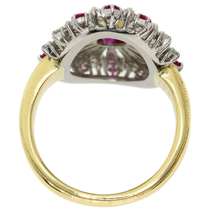 1.09ct Ruby Diamond Ring K18 Yellow Gold PT900 15.9g　Ladies