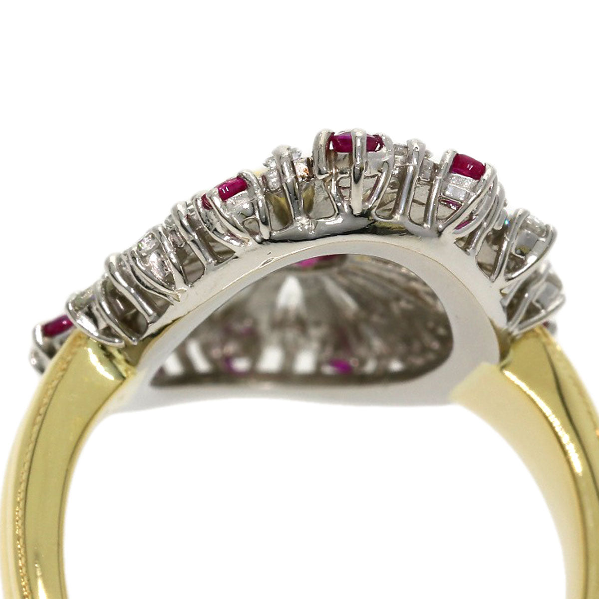 1.09ct Ruby Diamond Ring K18 Yellow Gold PT900 15.9g　Ladies