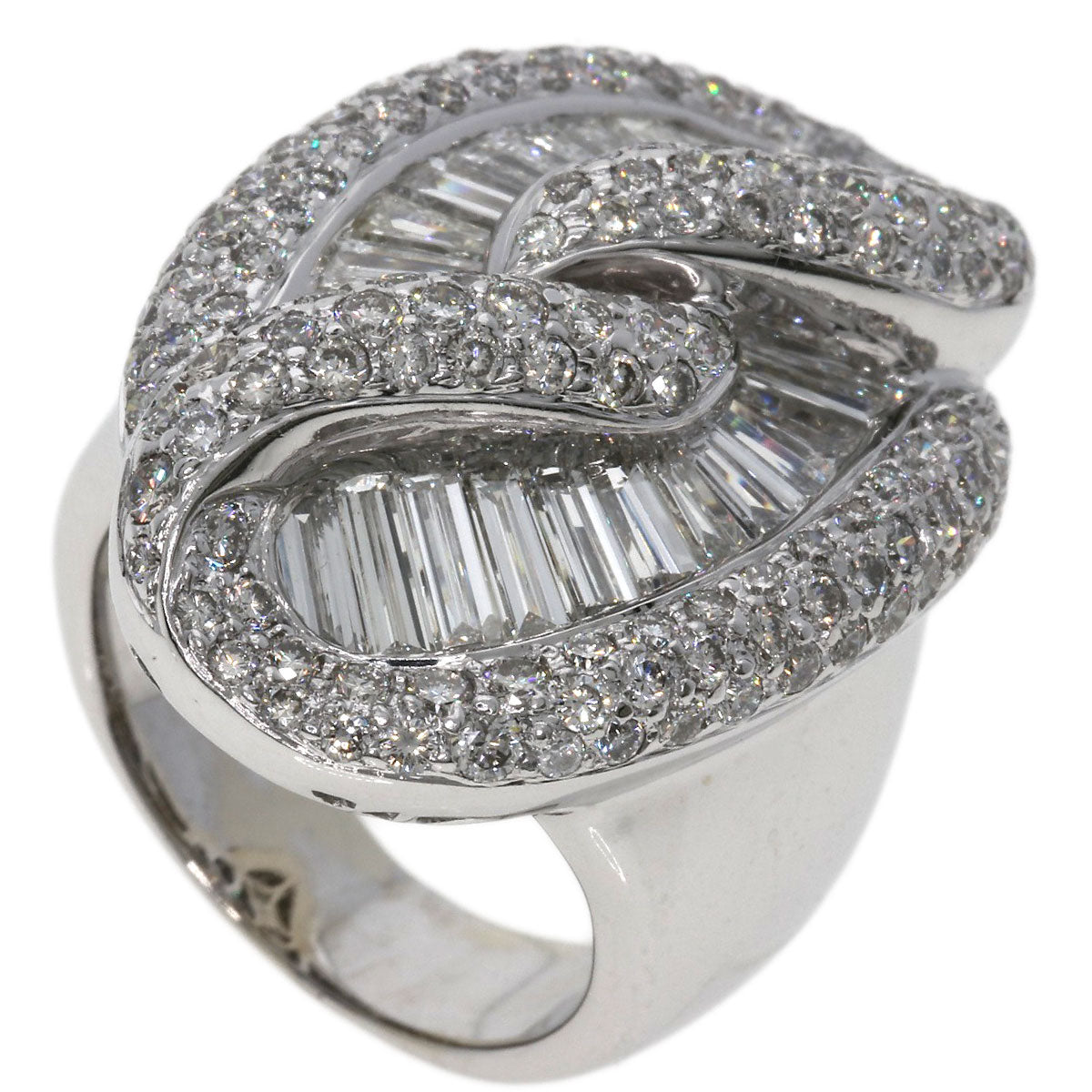 4.32ct Diamond Ring K18 White Gold  19.3g　Ladies