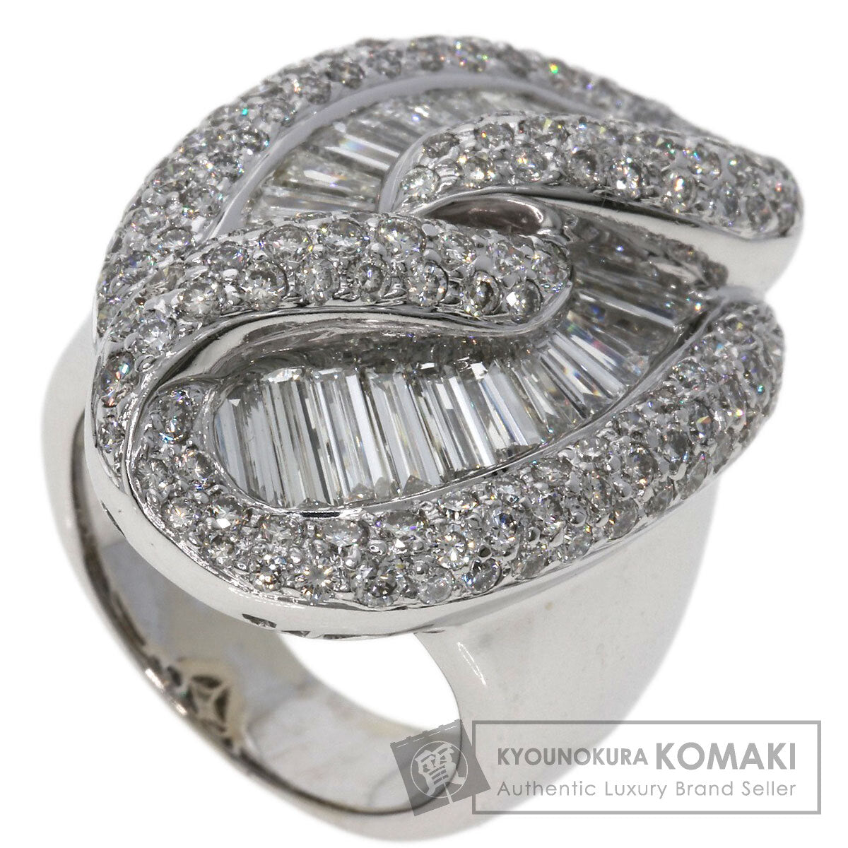 4.32ct Diamond Ring K18 White Gold  19.3g　Ladies