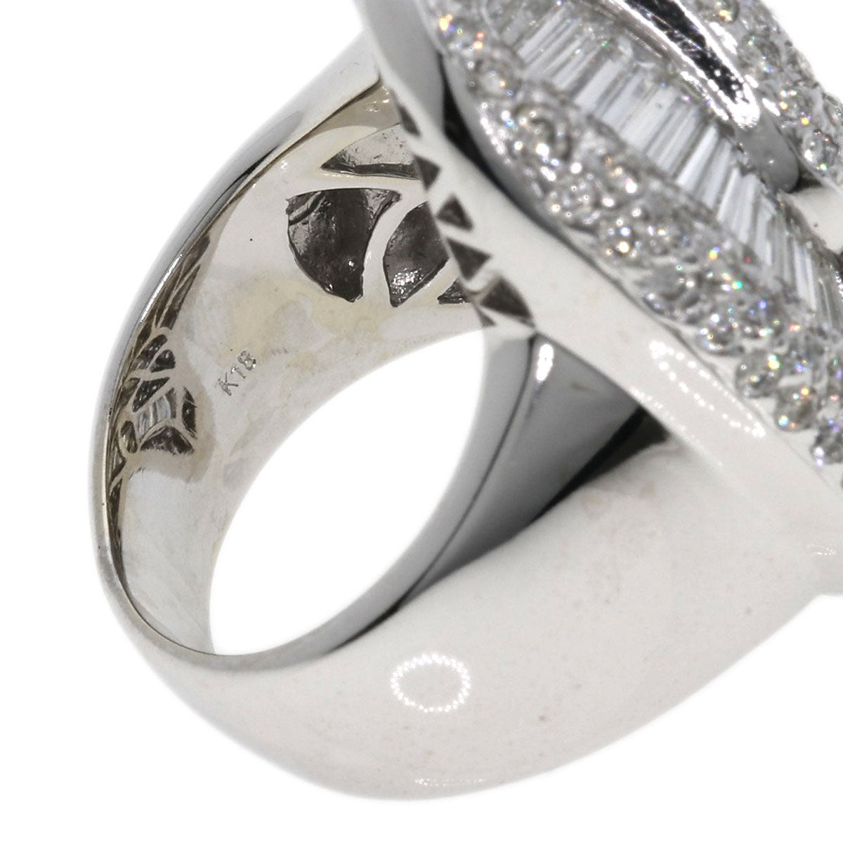 4.32ct Diamond Ring K18 White Gold  19.3g　Ladies