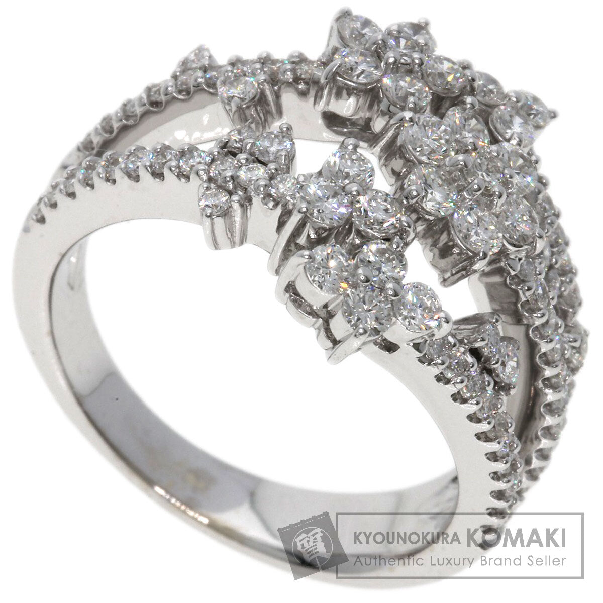 1ct Diamond Ring K18 White Gold 7.2g　Ladies