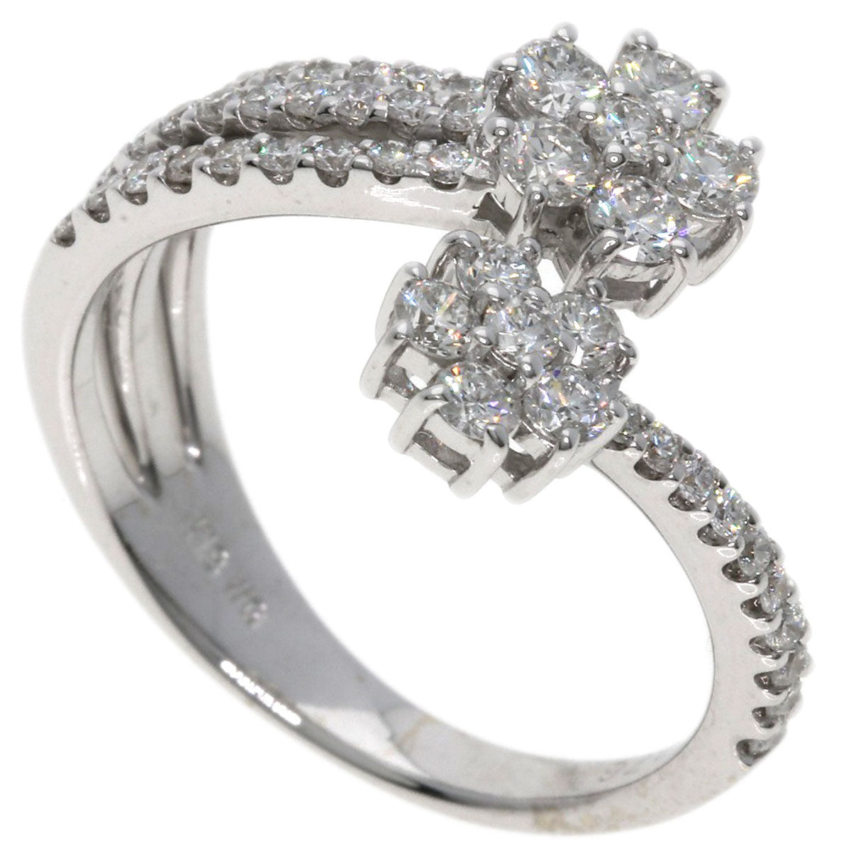 0.76ct Diamond Ring K18 White Gold  3.8g　Ladies