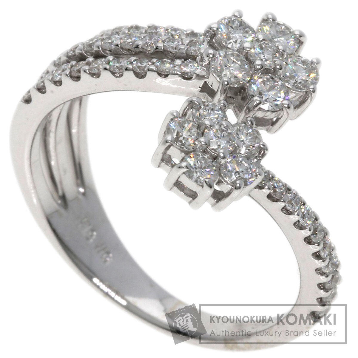 0.76ct Diamond Ring K18 White Gold  3.8g　Ladies