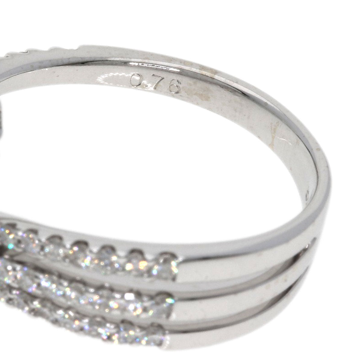 0.76ct Diamond Ring K18 White Gold  3.8g　Ladies