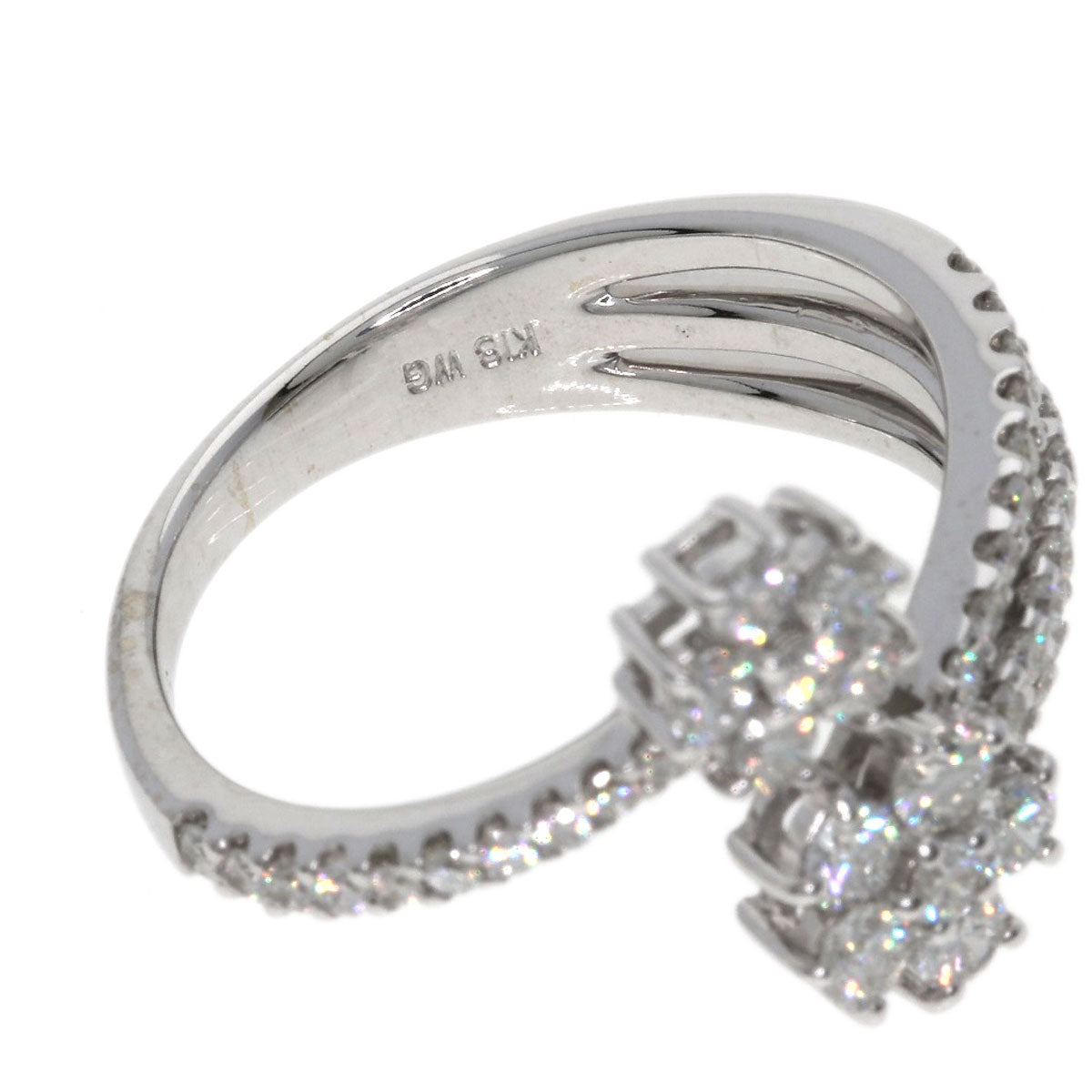 0.76ct Diamond Ring K18 White Gold  3.8g　Ladies