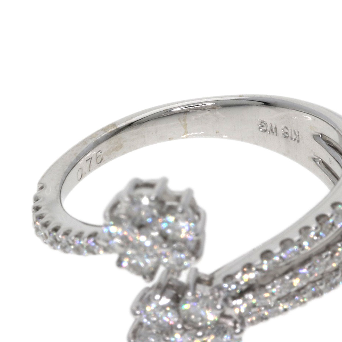 0.76ct Diamond Ring K18 White Gold  3.8g　Ladies