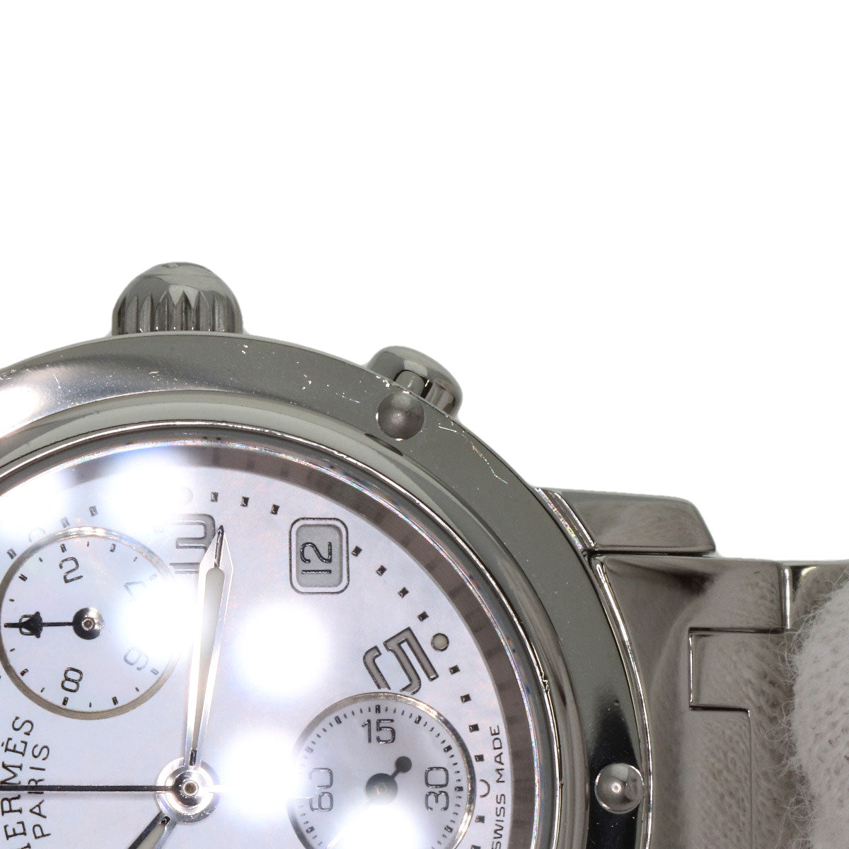 HERMES Clipper Chronograph Watches CL1.310 Stainless Steel/Stainless Steel Ladies