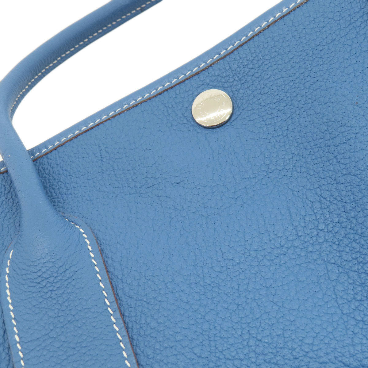 HERMES Garden Party PM Blue Series SilverHardware Tote Bag Negonda Ladies [Used]