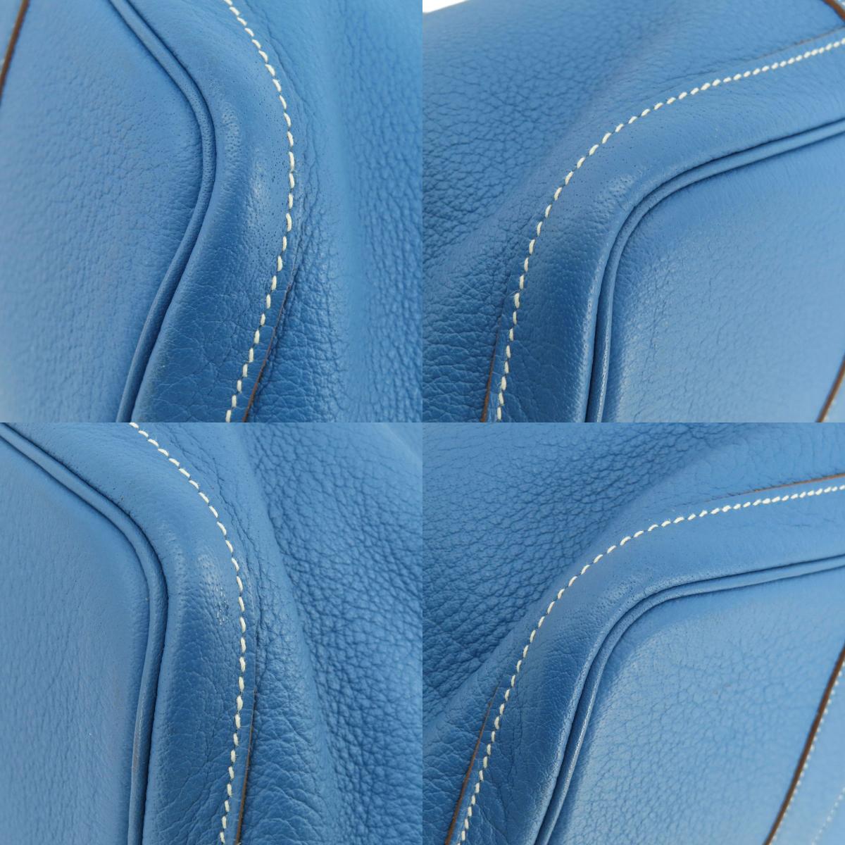 HERMES Garden Party PM Blue Series SilverHardware Tote Bag Negonda Ladies [Used]