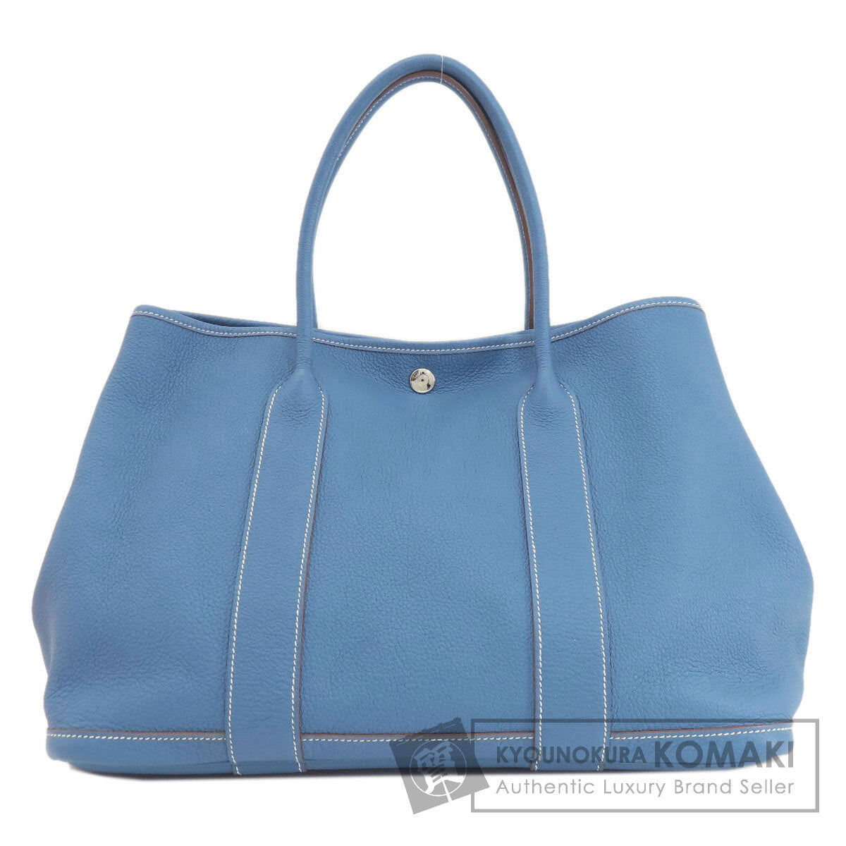 HERMES Garden Party PM Blue Series SilverHardware Tote Bag Negonda Ladies [Used]