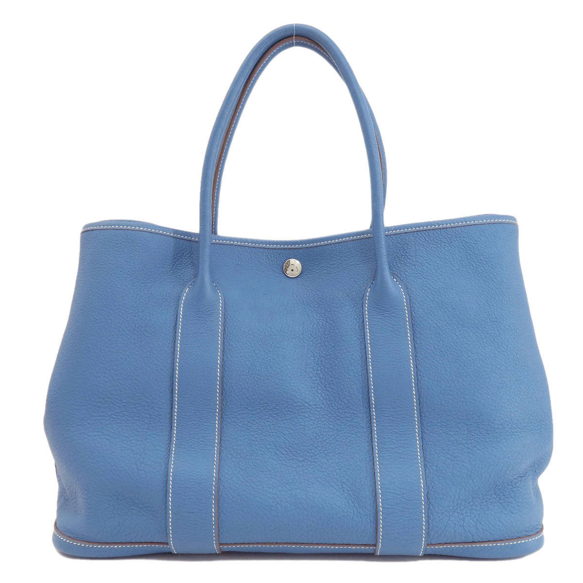 HERMES Garden Party PM Blue Series SilverHardware Tote Bag Negonda Ladies [Used]