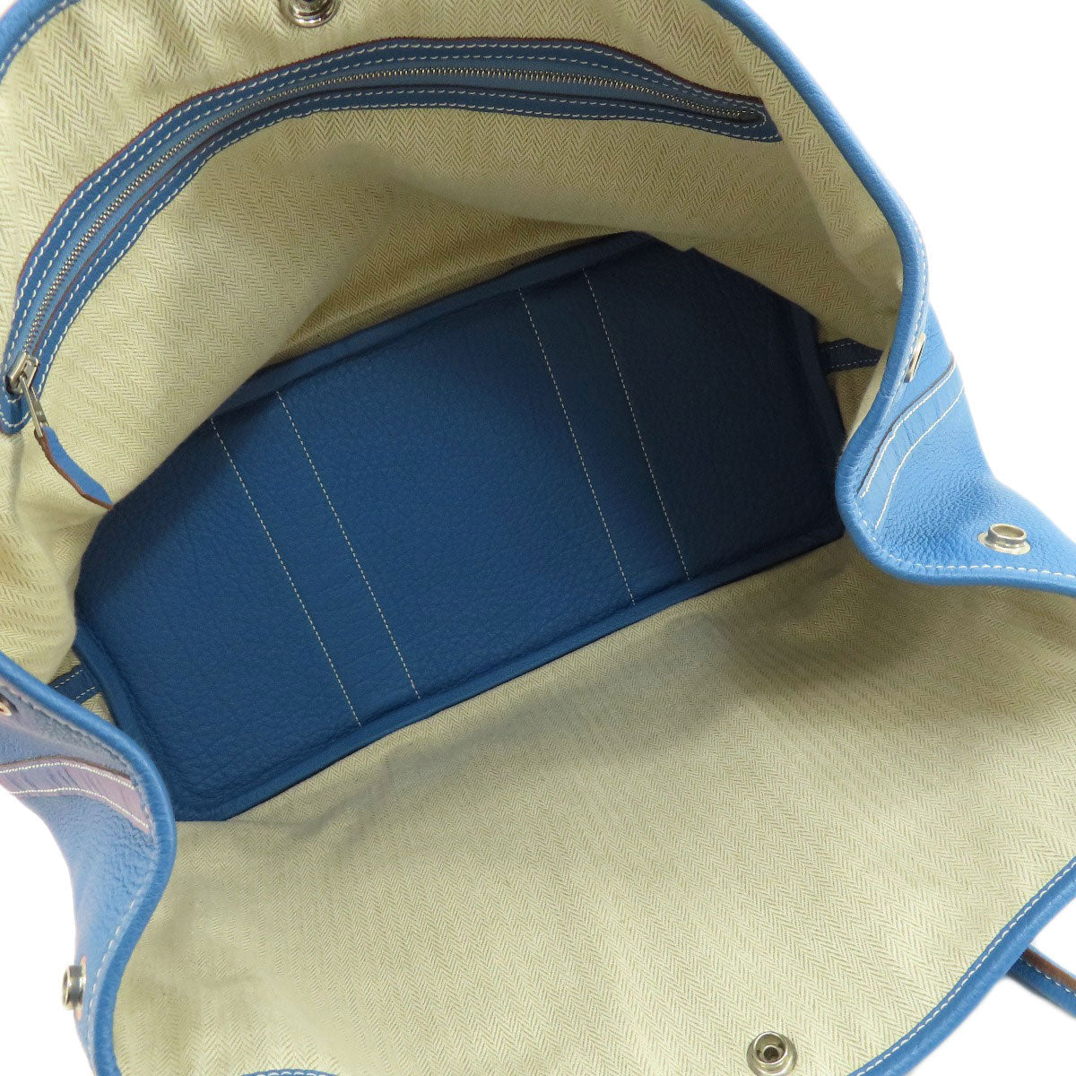HERMES Garden Party PM Blue Series SilverHardware Tote Bag Negonda Ladies [Used]