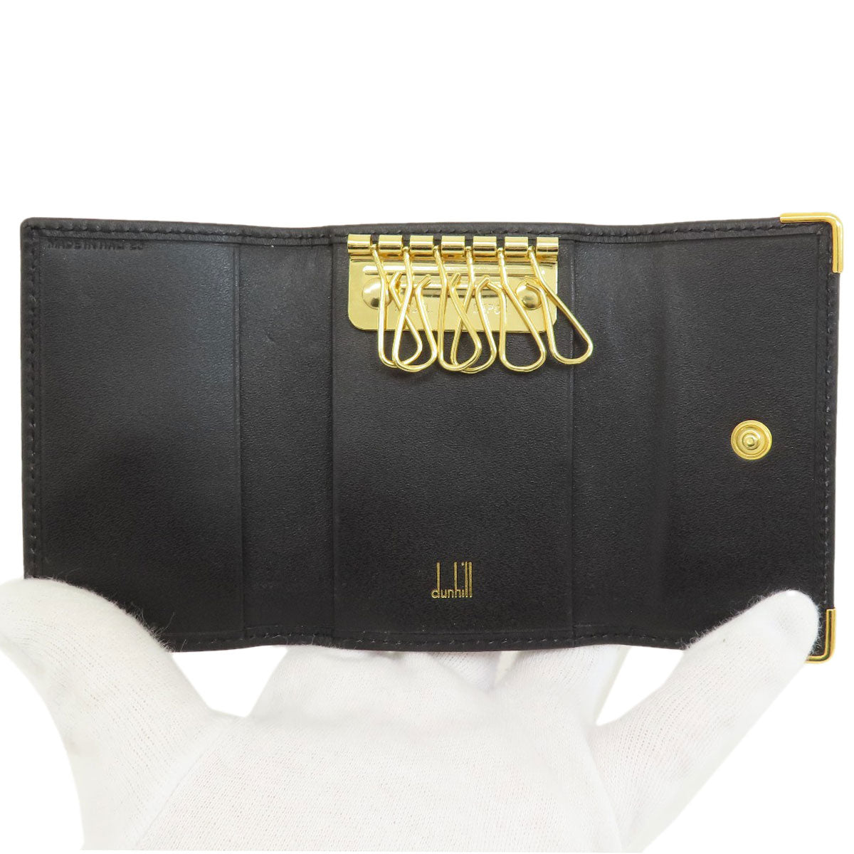 Dunhill logo key holder Leather Ladies [Used]