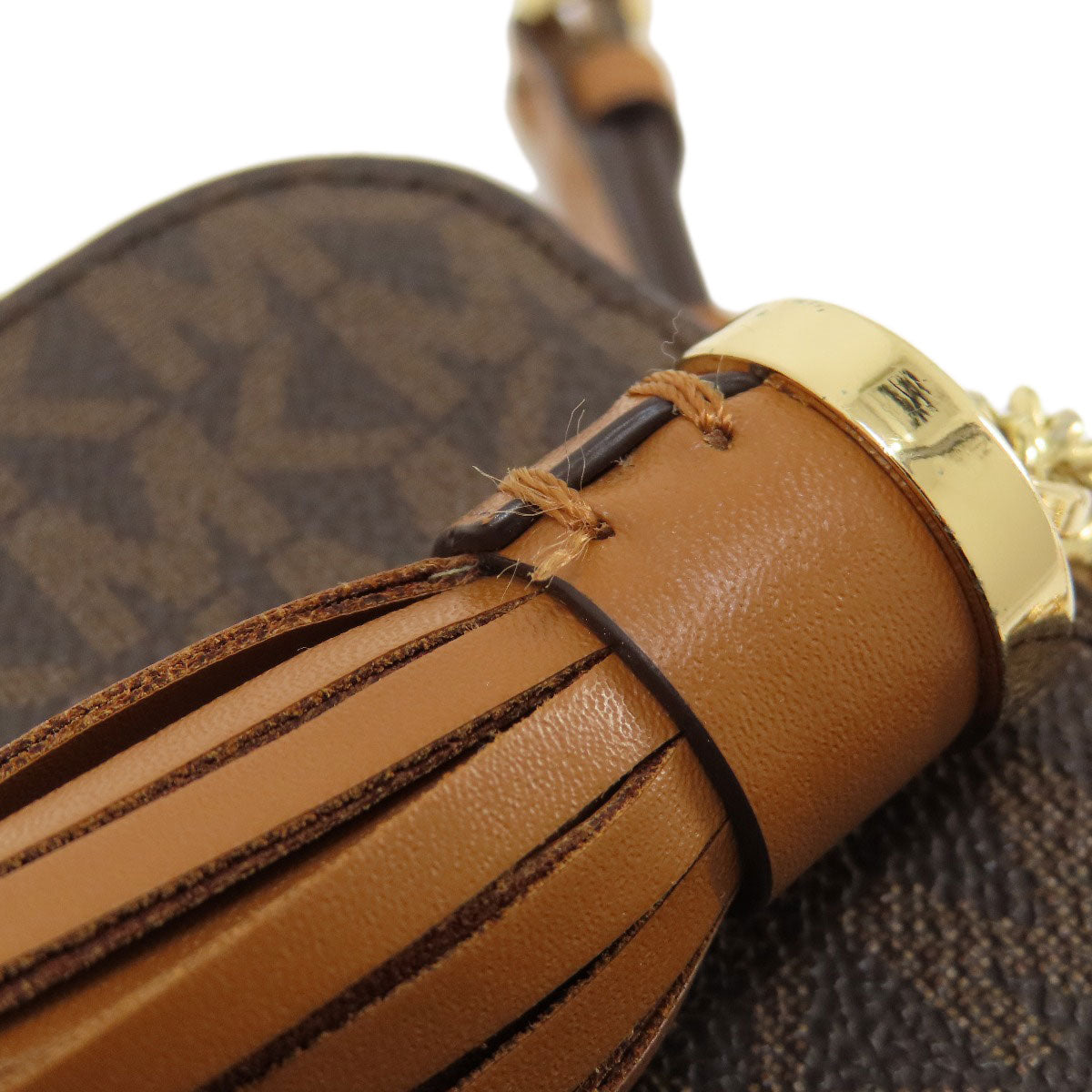 Michael Kors MK Signature ChainShoulder Shoulder Bag Leather Coated CanvasLadies [Used]