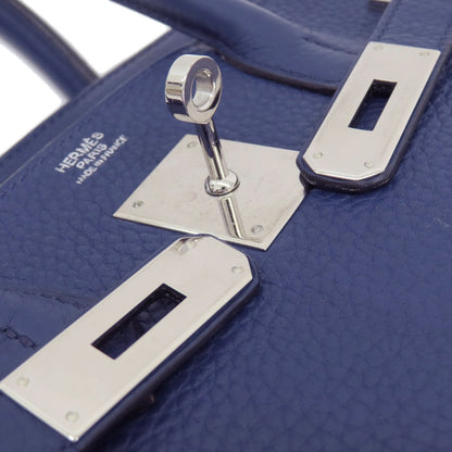 HERMES   Handbag Birkin 30 Blue SilverHardware Taurillon Clemence Ladies