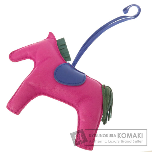 HERMES Rodeo Charm MM Rose Purple Electric Malachite key ring Anyo Miro Ladies [Used]