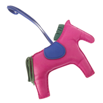 HERMES Rodeo Charm MM Rose Purple Electric Malachite key ring Anyo Miro Ladies [Used]