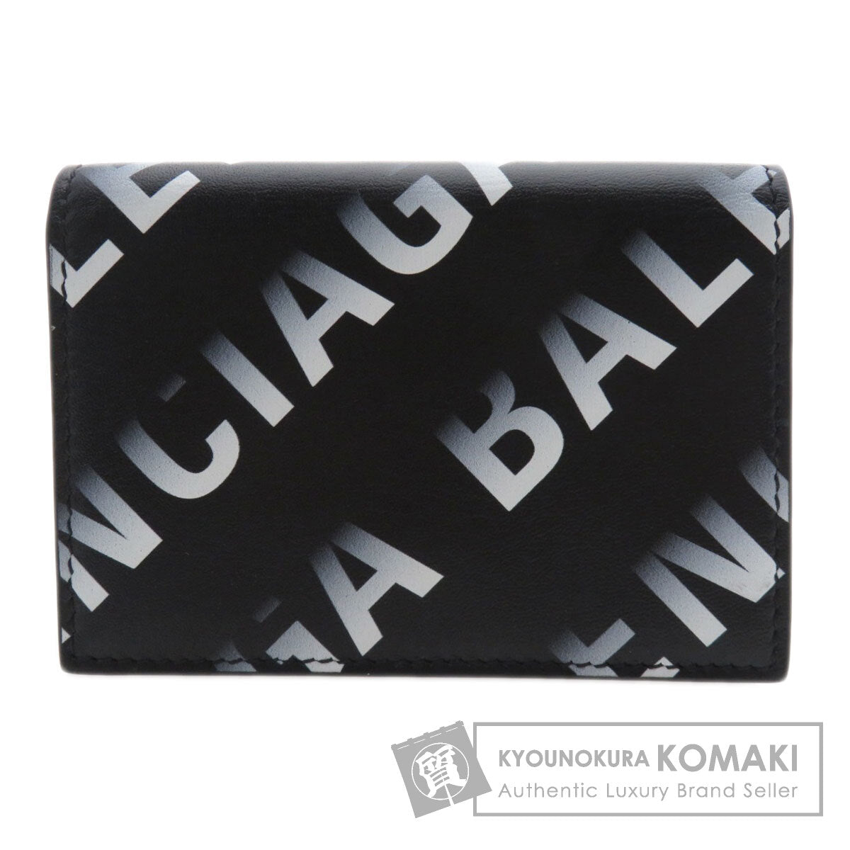 BALENCIAGA 594312 Logo motif mini wallet tri-fold Bifold Wallet with Coin Pocket Calf Ladies [Used]