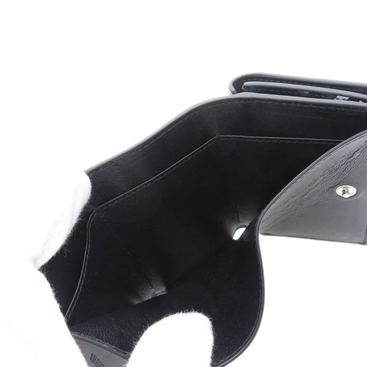 BALENCIAGA 594312 Logo motif mini wallet tri-fold Bifold Wallet with Coin Pocket Calf Ladies [Used]