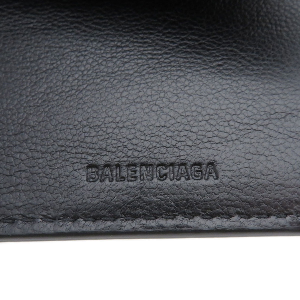 BALENCIAGA 594312 Logo motif mini wallet tri-fold Bifold Wallet with Coin Pocket Calf Ladies [Used]