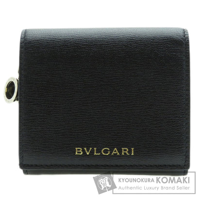 BVLGARI Logo B-zero1 motif tri-fold Bifold Wallet with Coin Pocket Calf Ladies [Used]