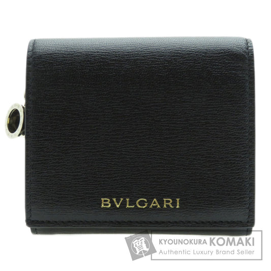 BVLGARI Logo B-zero1 motif tri-fold Bifold Wallet with Coin Pocket Calf Ladies [Used]