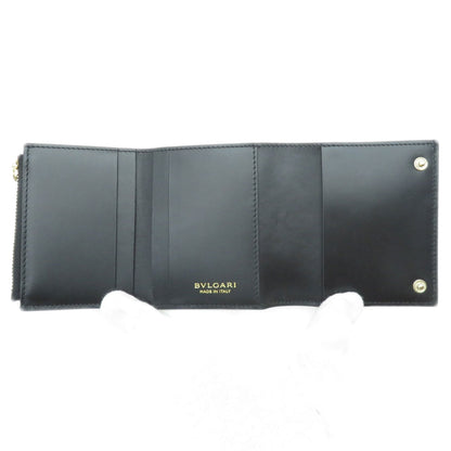 BVLGARI Logo B-zero1 motif tri-fold Bifold Wallet with Coin Pocket Calf Ladies [Used]