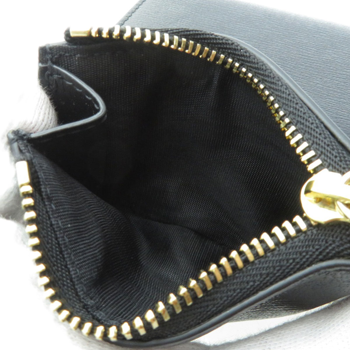 BVLGARI Logo B-zero1 motif tri-fold Bifold Wallet with Coin Pocket Calf Ladies [Used]