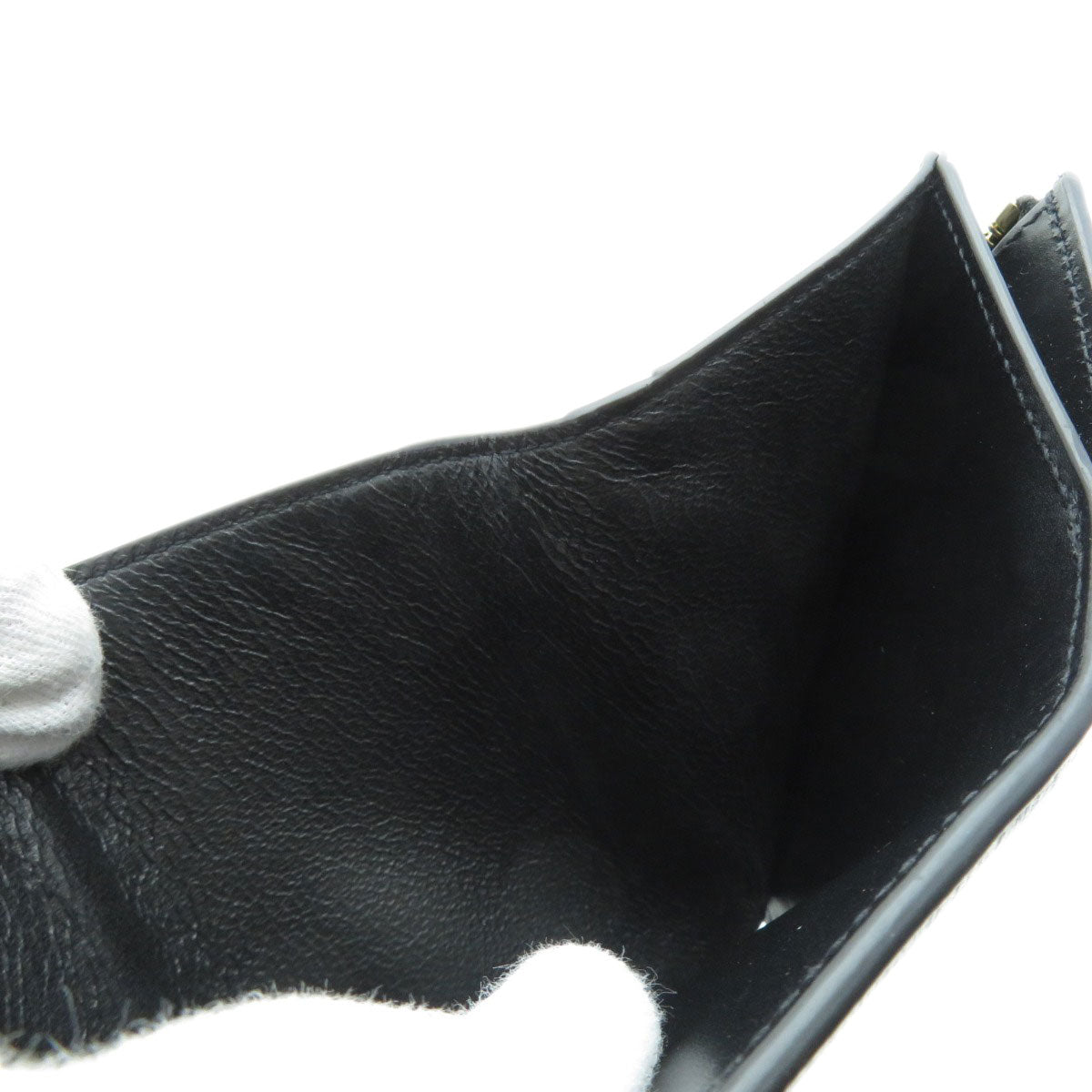 BVLGARI Logo B-zero1 motif tri-fold Bifold Wallet with Coin Pocket Calf Ladies [Used]