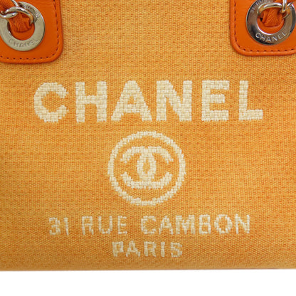 CHANEL   Handbag Deauville Bowling Bag SilverHardware Canvas Ladies