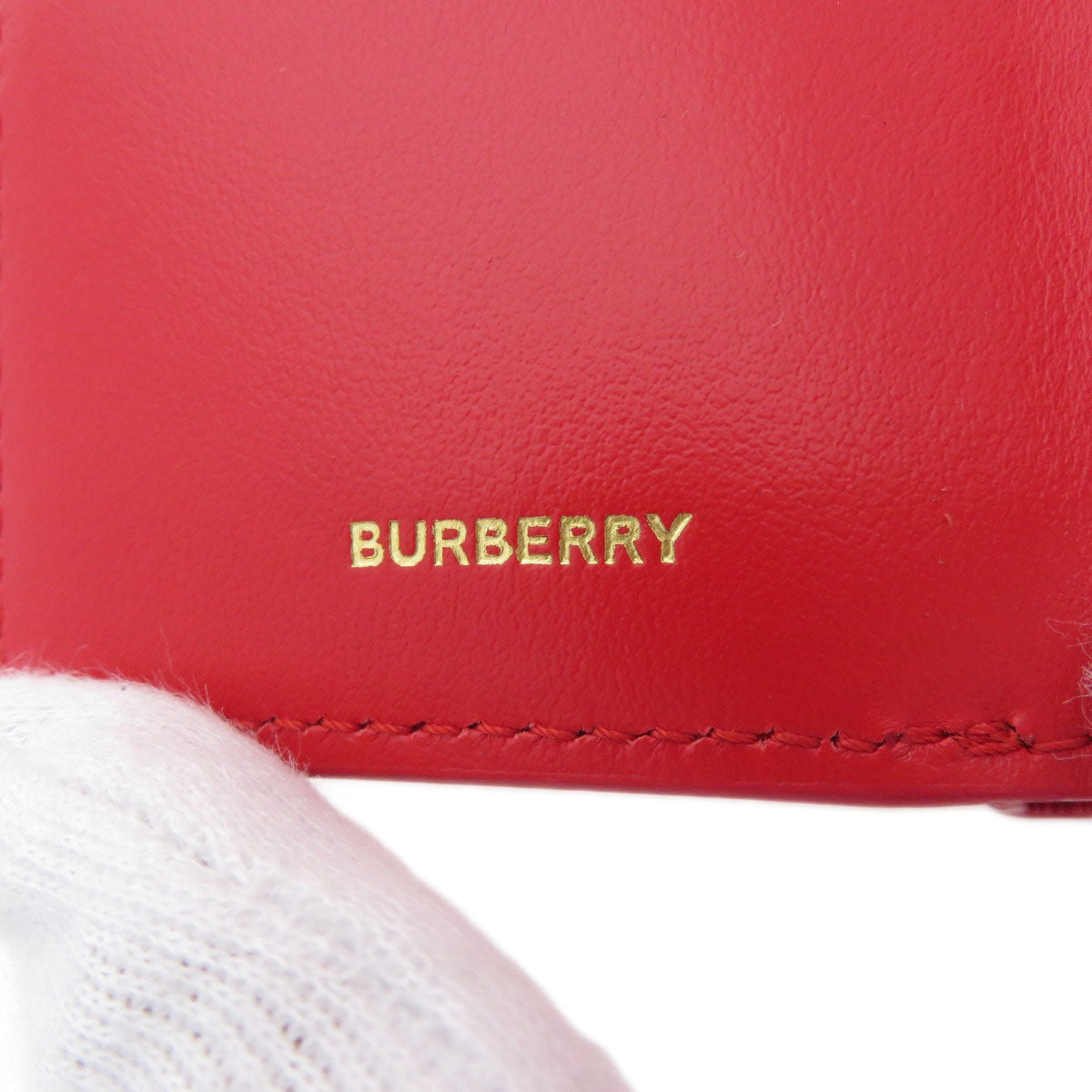 BURBERRY Logo Hardware tri-fold Bifold Wallet with Coin Pocket Calf Ladies [Used]