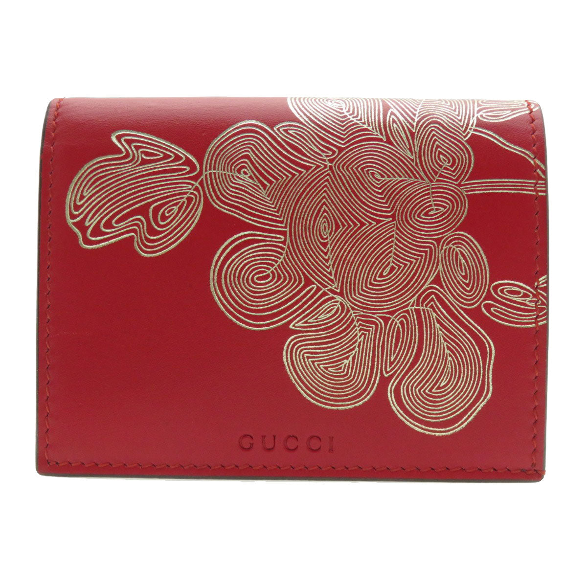 GUCCI 465859 chinese new year Bifold Wallet with Coin Pocket Calf Ladies [Used]