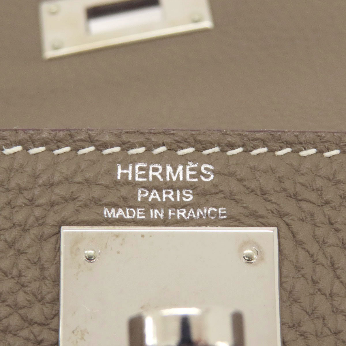 HERMES   Handbag Kelly 28 Inner Stitch Etoupe Etoupe SilverHardware Togo Ladies