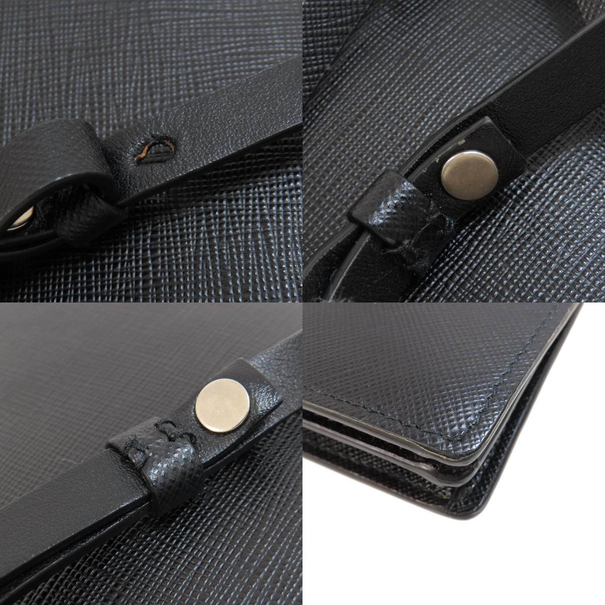 PRADA Logo Safiano Shoulder Bag Leather Ladies [Used]